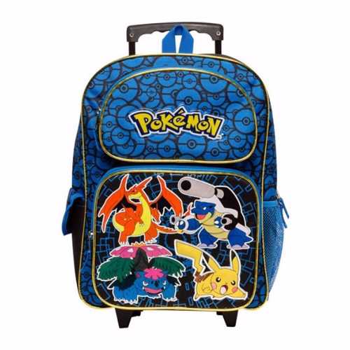 mochila escolar con ruedas pokemon